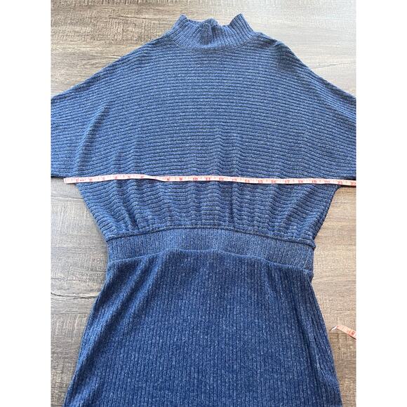 Anthropologie Mariah Ribbed Knit Blue Maxi Sweater Dress Size M - Picture 8 of 11